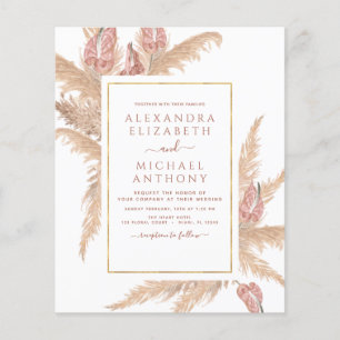 Budget Pampas Grass Photo Boho Wedding Flyer