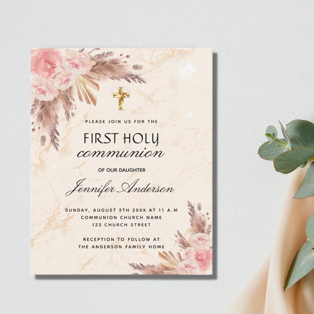 Budget pampas grass rose blush first communion (Creator Uploaded)