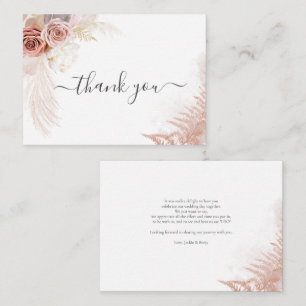 Budget Pampas Grass Terracotta Wedding Thank You Note Card