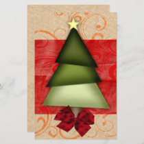 Budget Paper Christmas Tree Business Holiday Card