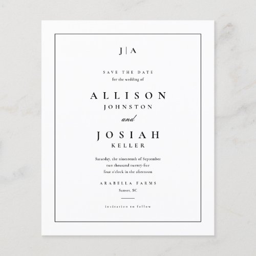 Budget Paper Classic Wedding Save The Date