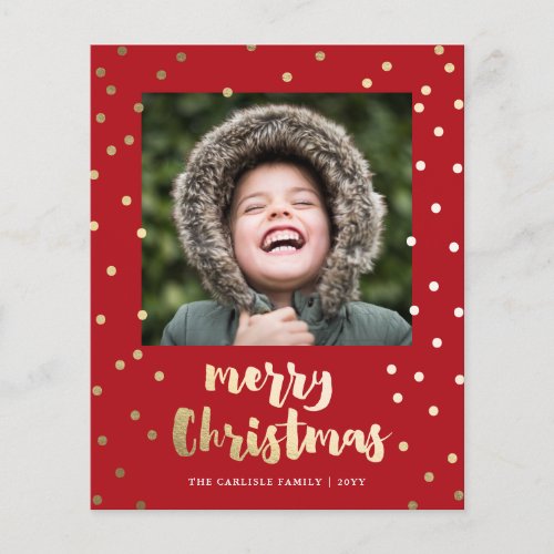 Budget Paper Gold Script Merry Christmas Card