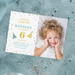 Budget Paper Sprinkle Kids Birthday Invitation