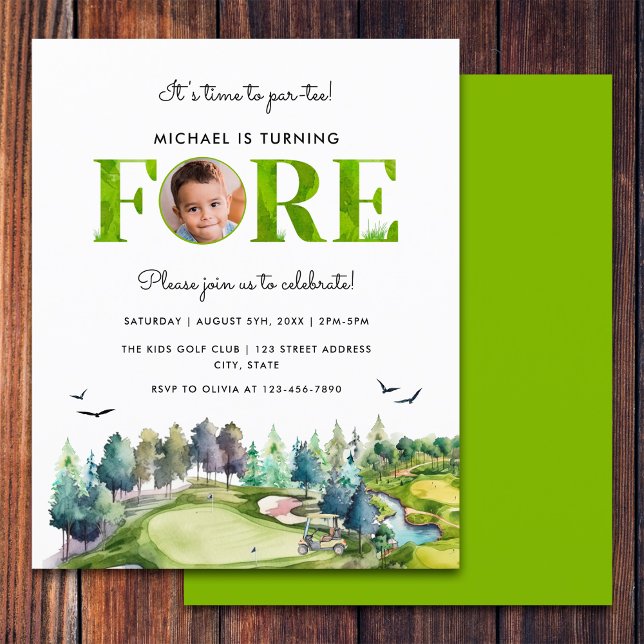 Budget Par-tee 4th Birthday First Birthday Photo (Front and Back)