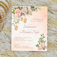 Budget pastel cream roses Moroccan lanterns mehndi