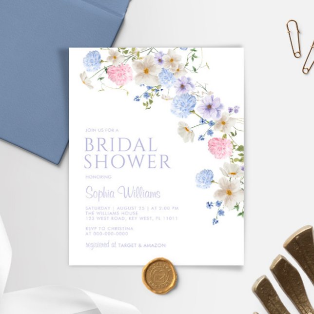 Budget Pastel Wildflower Bridal Shower Invitation (Creator Uploaded)