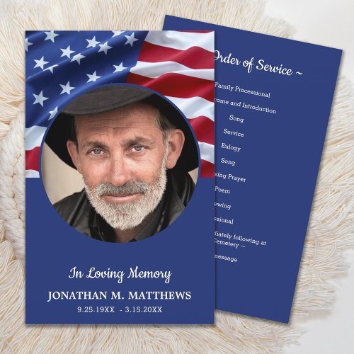 Budget Patriotic Memorial Veteran Funeral Program 