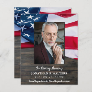 Budget Patriotic Veteran Celebration Of Life Invit