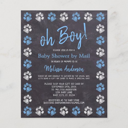 Budget Paw Prints Blue Boy Baby Shower By Mail