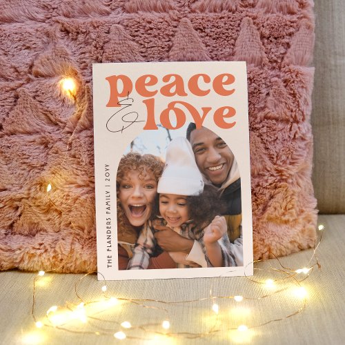 Budget Peace  Love Retro Arch Christmas Photo