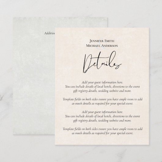 BUDGET Peach Gray Wedding Watercolor (Front/Back)