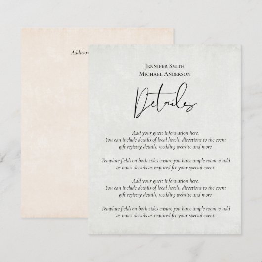 BUDGET Peach Gray Wedding Watercolor (Front/Back)