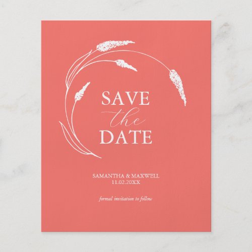 Budget Peach Wedding Save The Date Flyer