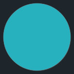 BUDGET Peacock Blue Teal Monochrome Wedding Classic Round Sticker<br><div class="desc">View the full collection</div>