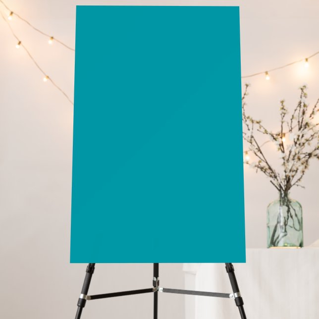 BUDGET Peacock Blue Teal Monochrome Wedding Foam Board (In Situ (Stand))
