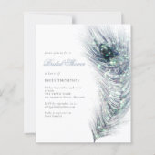 Budget Peacock Feather Bridal Shower Invitation (Front)