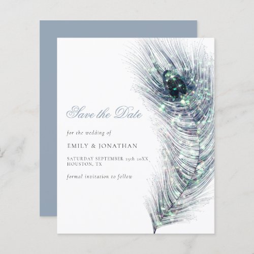 Budget Peacock Feather Wedding Save The Date