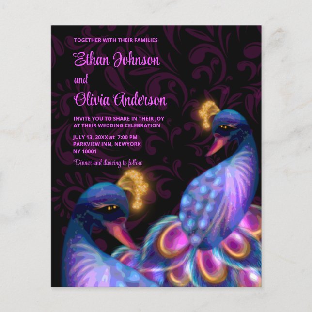 Budget Peacock Jewel Tones Floral Moody purple (Front)