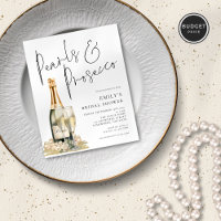 Budget Pearls Prosecco Glass Bridal Shower Invit