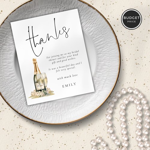 Budget Pearls Prosecco Glass Bridal Shower Thanks