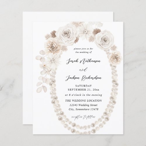 Budget Pearls  White Floral Wedding