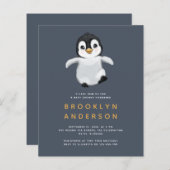 BUDGET Penguin Baby Shower Invitation (Front/Back)