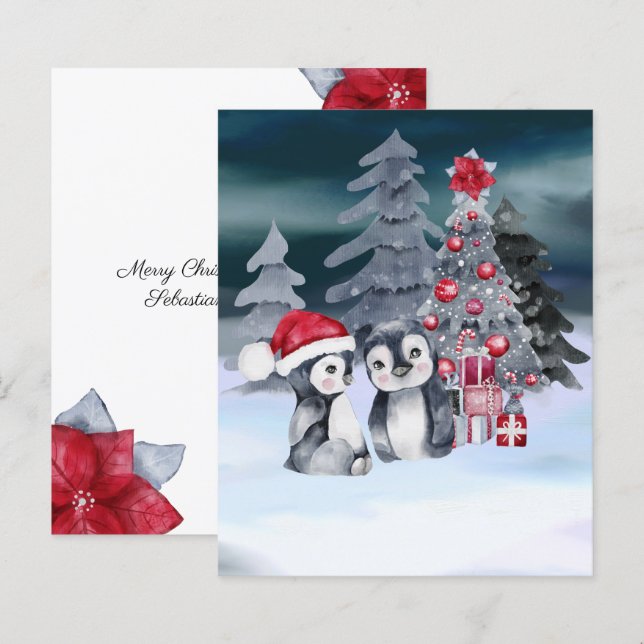 BUDGET Penguin Christmas Tree Scene (Front/Back)