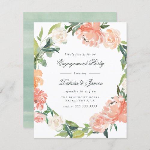 Budget Peony Eucalyptus Greenery Engagement Party