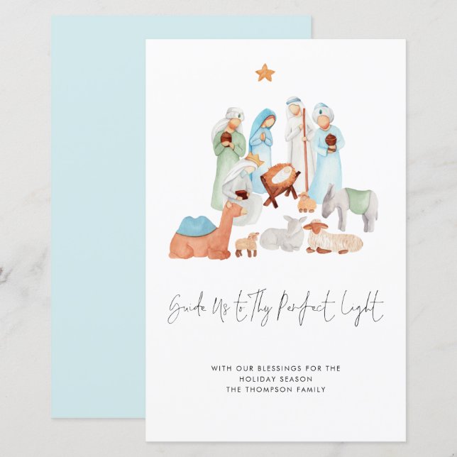 Budget Perfect Light We Three Kings Holiday Card (Front/Back)