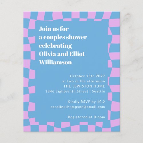 Budget Periwinkle Checkerboard Cute Couples Shower