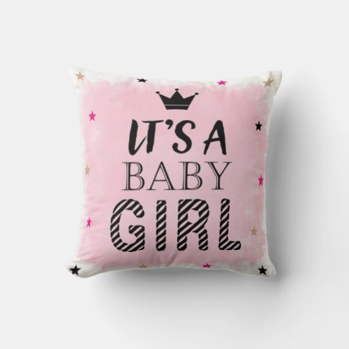 Budget personalized baby girl birth cushion 