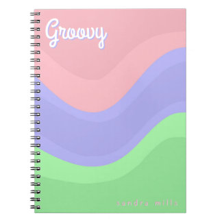 Budget Personalized Groovy Pastel Notebook