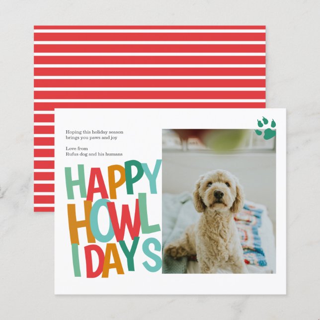 BUDGET Personalized Happy Howlidays Dog Christmas (Front/Back)