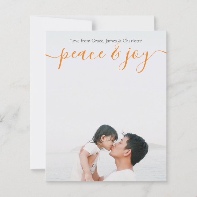 Budget Personalized Photo and Text Christmas Card (Front)