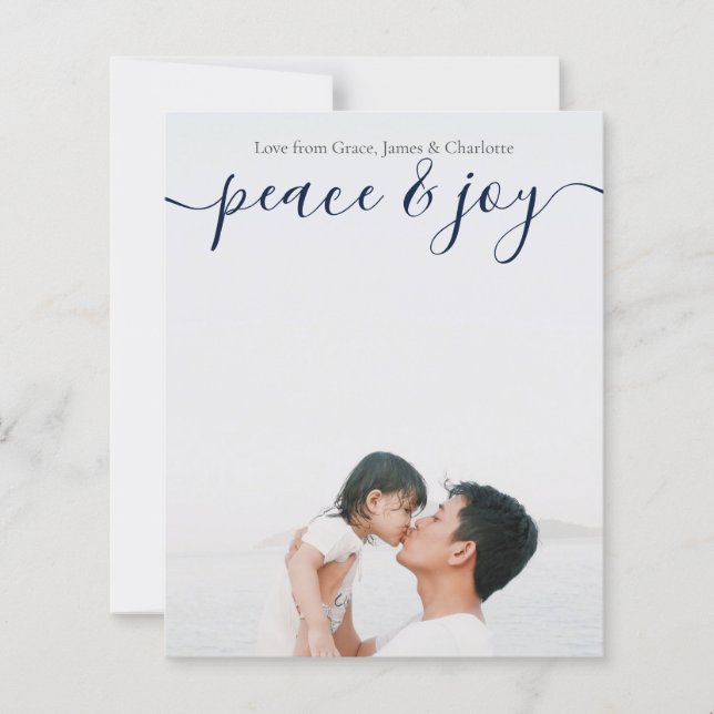 Budget Personalized Photo and Text Christmas Card (Front)