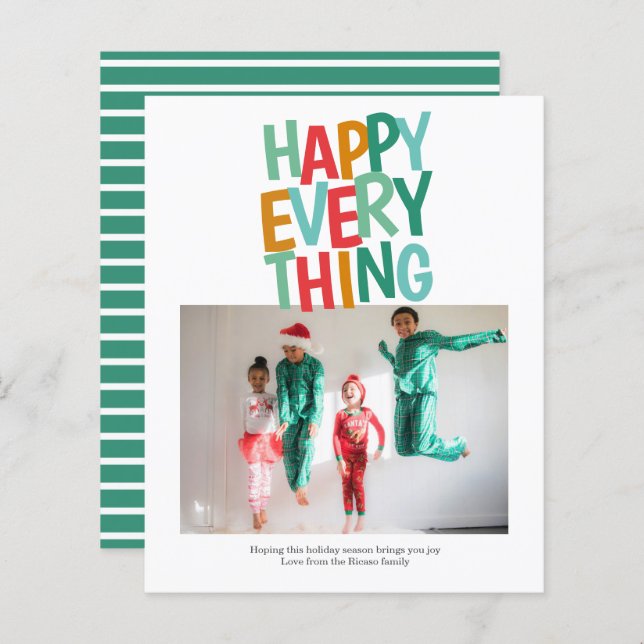 Budget Personalized Photo Christmas Card (Front/Back)