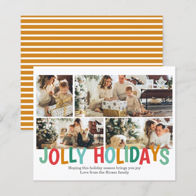 BUDGET Personalized Photo Jolly Holiday Christmas  (Front/Back)