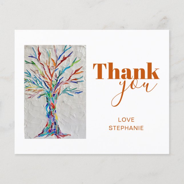 Budget Personalized Tree of Life Thank You Card (Front)