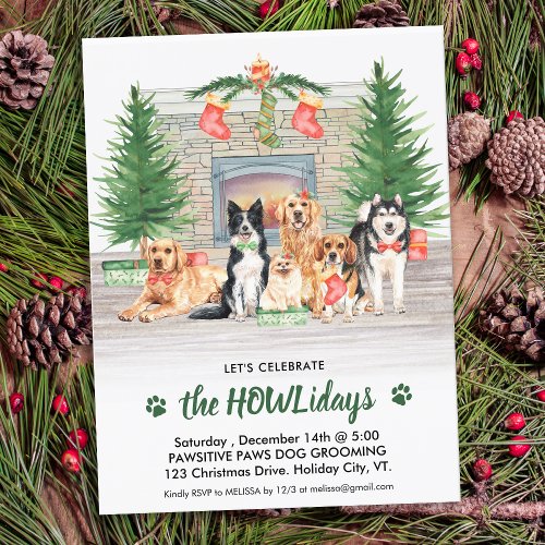 Budget Pet Business Dog Lover Holiday Party Invite
