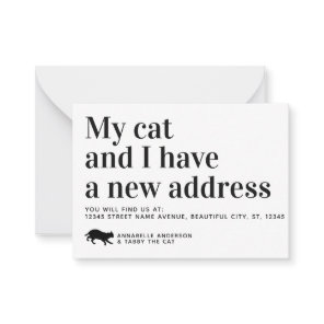Budget Pet Cat We Moved Moving Announcement Card