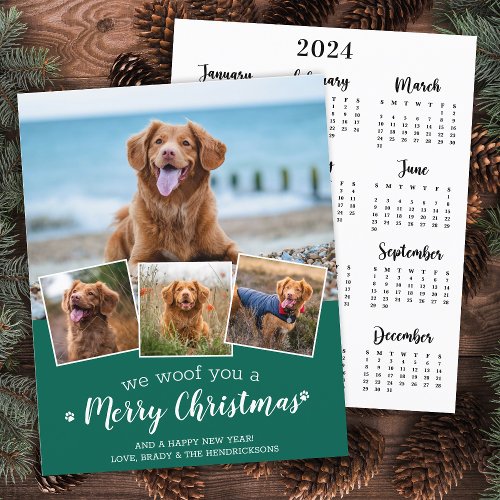 Budget Pet Dog Photo Merry Christmas 2024 Calendar