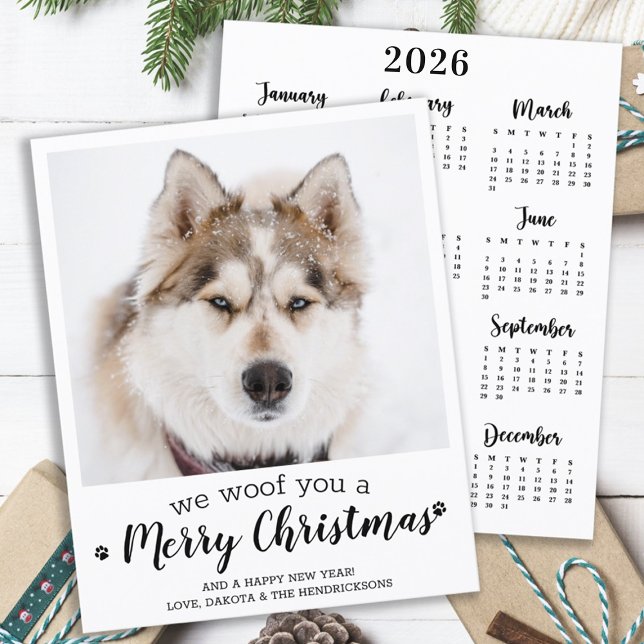 Budget Pet Photo 2026 Calendar Dog Christmas Card (Creator Uploaded)