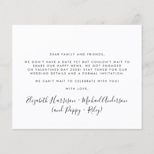 Budget Pet Photo Engagement Announcement (Back)