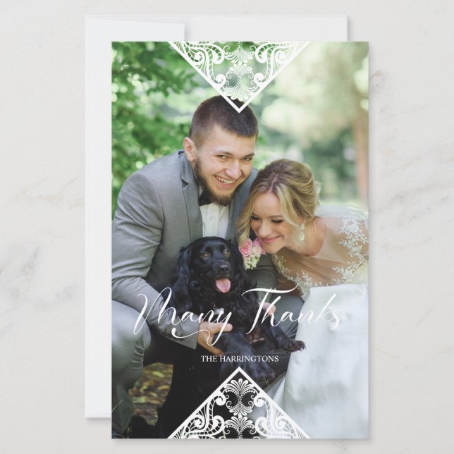 Budget Pet Photo Lace Effect Whimsical Typography (Front)