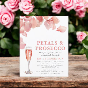 Budget Petals & Prosecco Bridal Shower Invitation