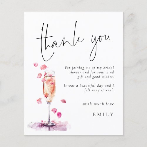 Budget Petals Prosecco Bridal Shower Thank You