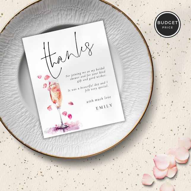 Budget Petals Prosecco Glass Bridal Shower Thanks (Creator Uploaded)
