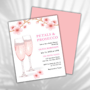 Budget Petals & Prosecco Pink Bridal Shower Invite
