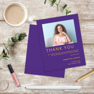 Budget Photo 2022 Graduation Purple Thank You