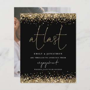 Budget Photo At Last Gold Glitter Engagement 